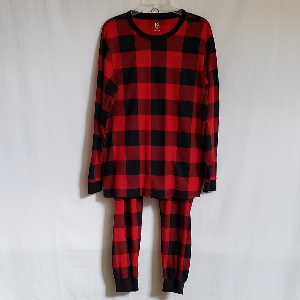 PJ Place - Red & Black Plaid Cotton Pajamas.  Size Large